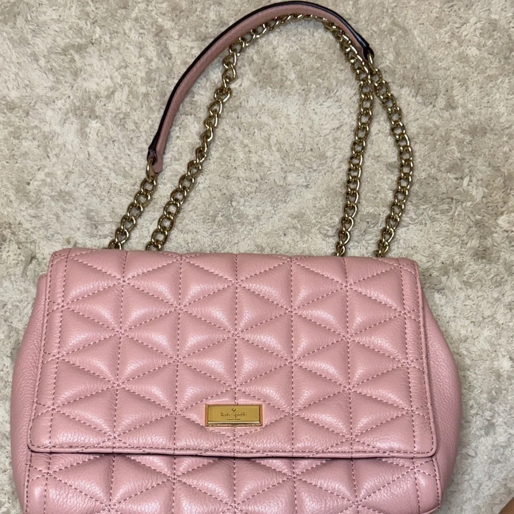 Kate Spade Blush Emelyn Emery Court Quilted Chain Shoulder Bag
